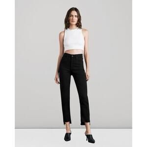 Rag & Bone Nina High Rise Ankle Cigarette Step Hem Black Jeans Size 23